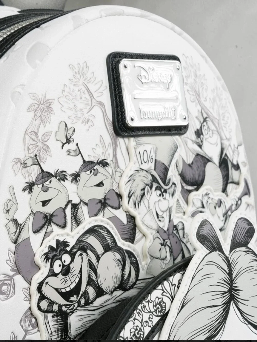 Loungefly Alice in Wonderland White and Black Illustrated Backpack Limited